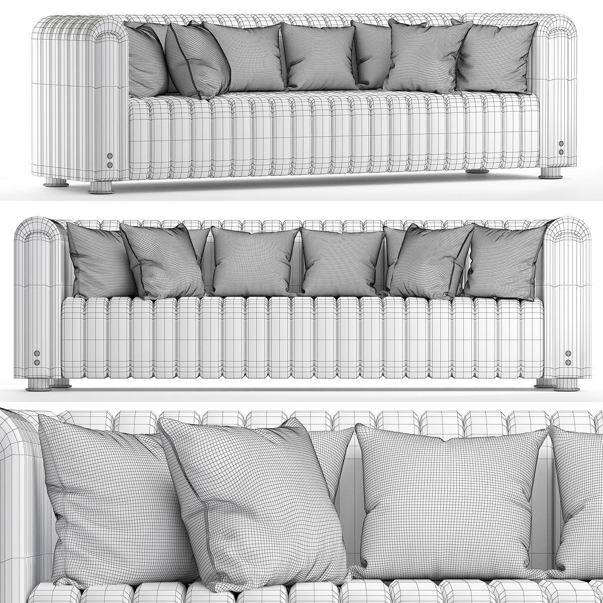 Sofas low poly 3d models collection 10 pieces Low-poly 3D model_5