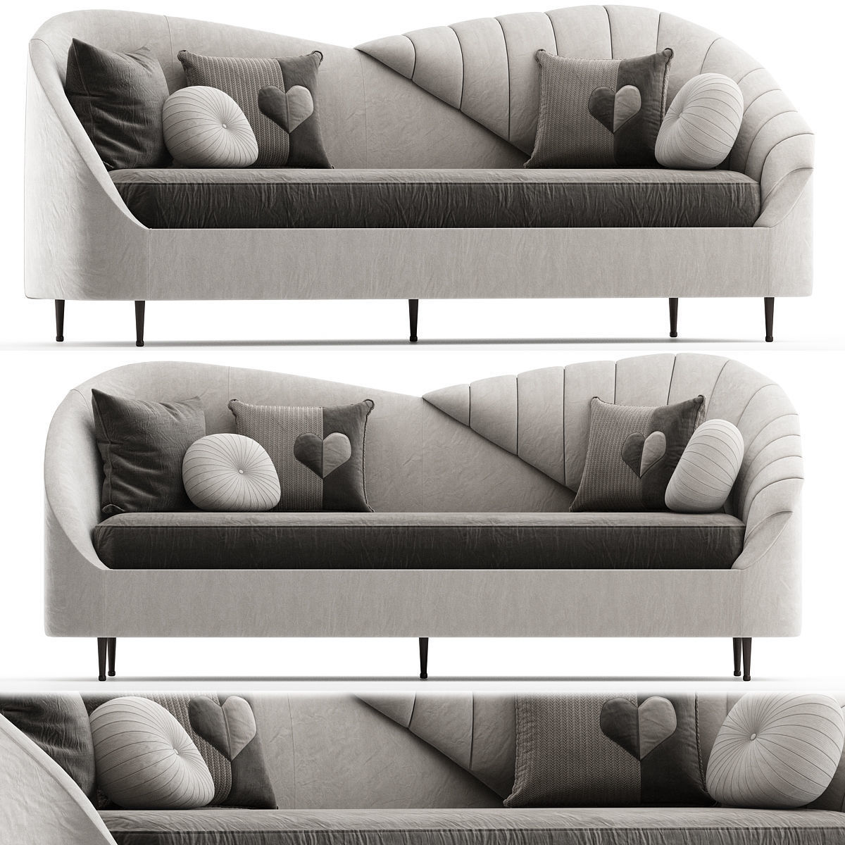Sofas low poly 3d models collection 10 pieces Low-poly 3D model_8
