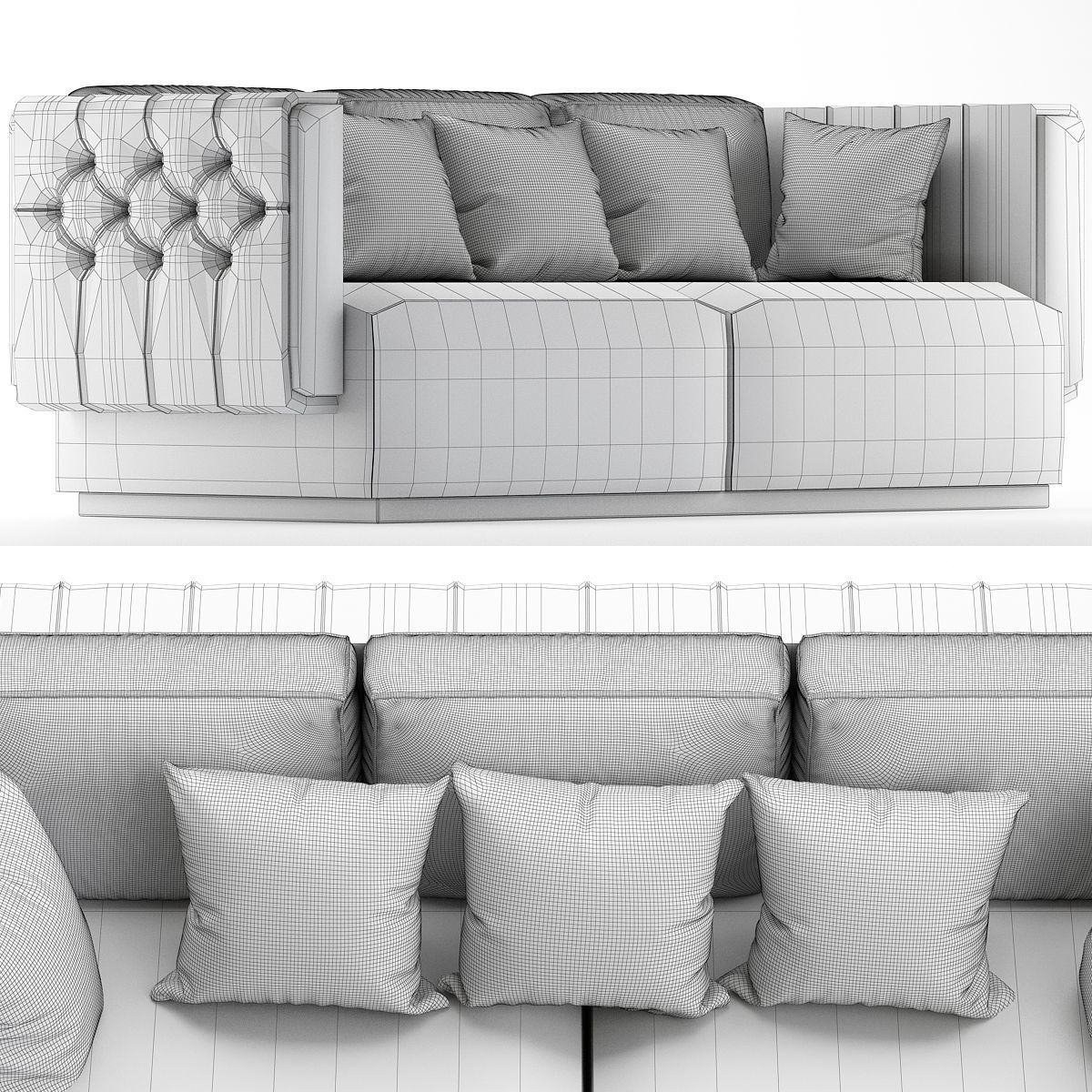 Sofas low poly 3d models collection 10 pieces Low-poly 3D model_18