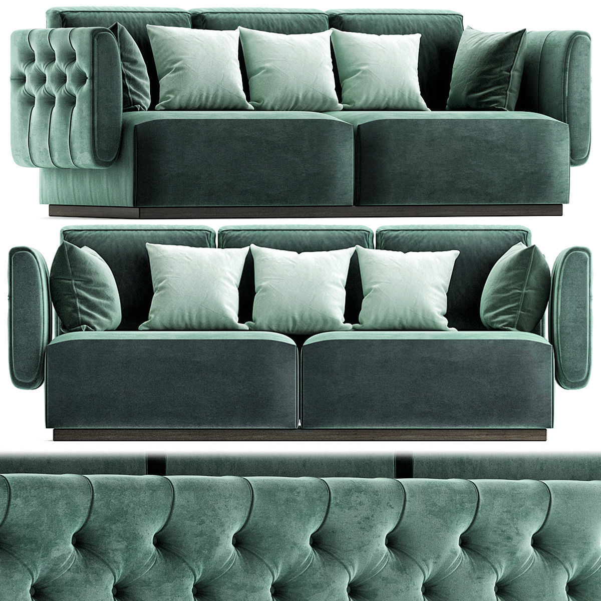 Sofas low poly 3d models collection 10 pieces Low-poly 3D model_17