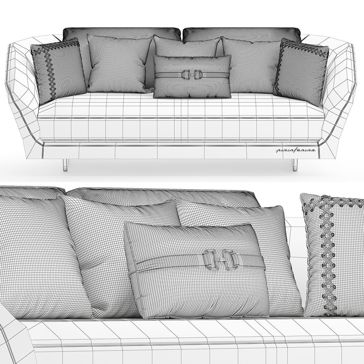 Sofas low poly 3d models collection 10 pieces Low-poly 3D model_3