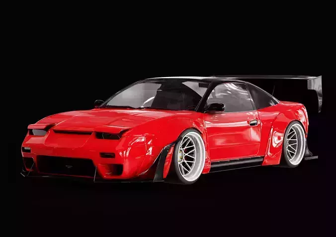 Widebody Nissan 240SX S13 3D model