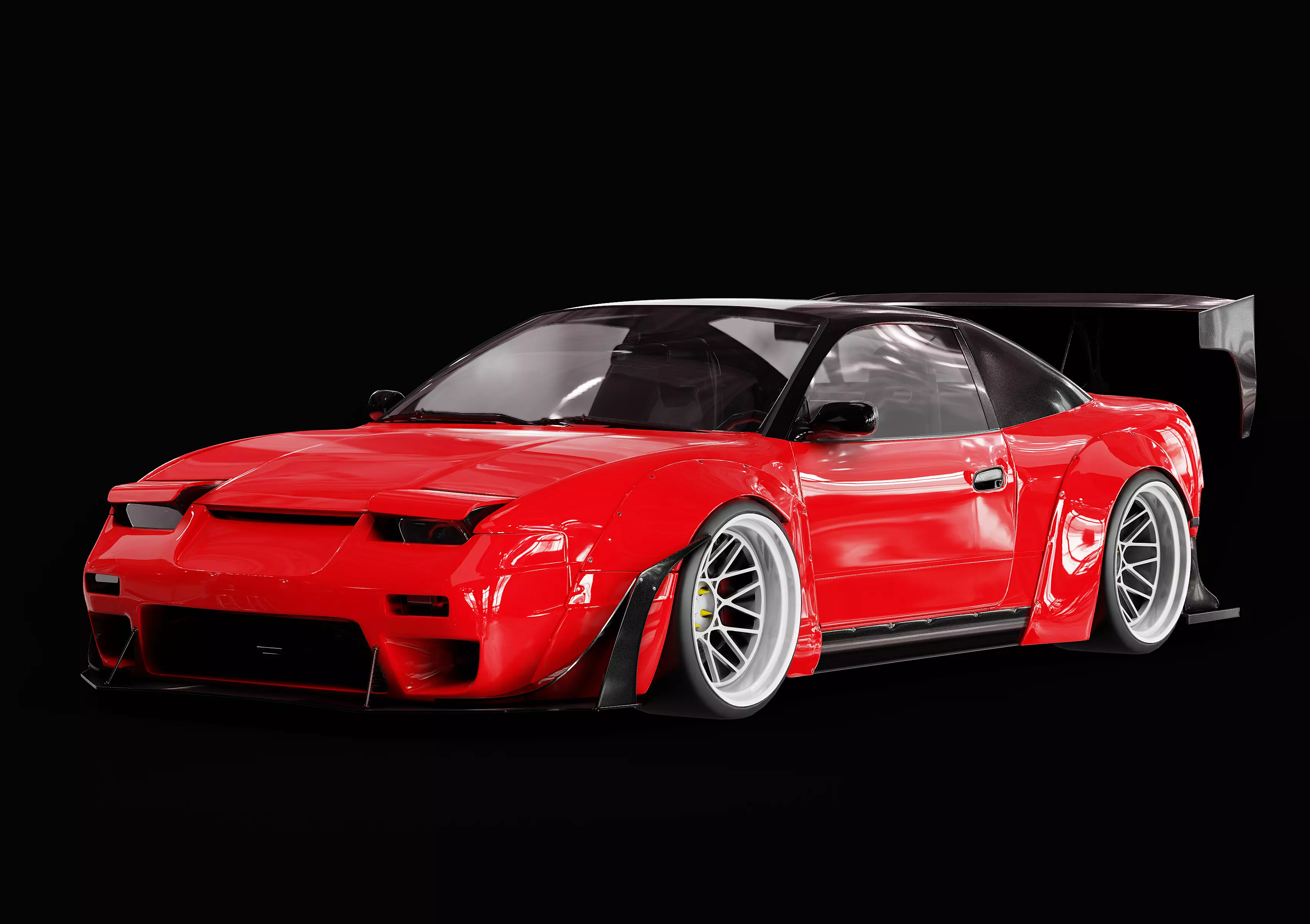 Widebody Nissan 240SX S13 3D model_0