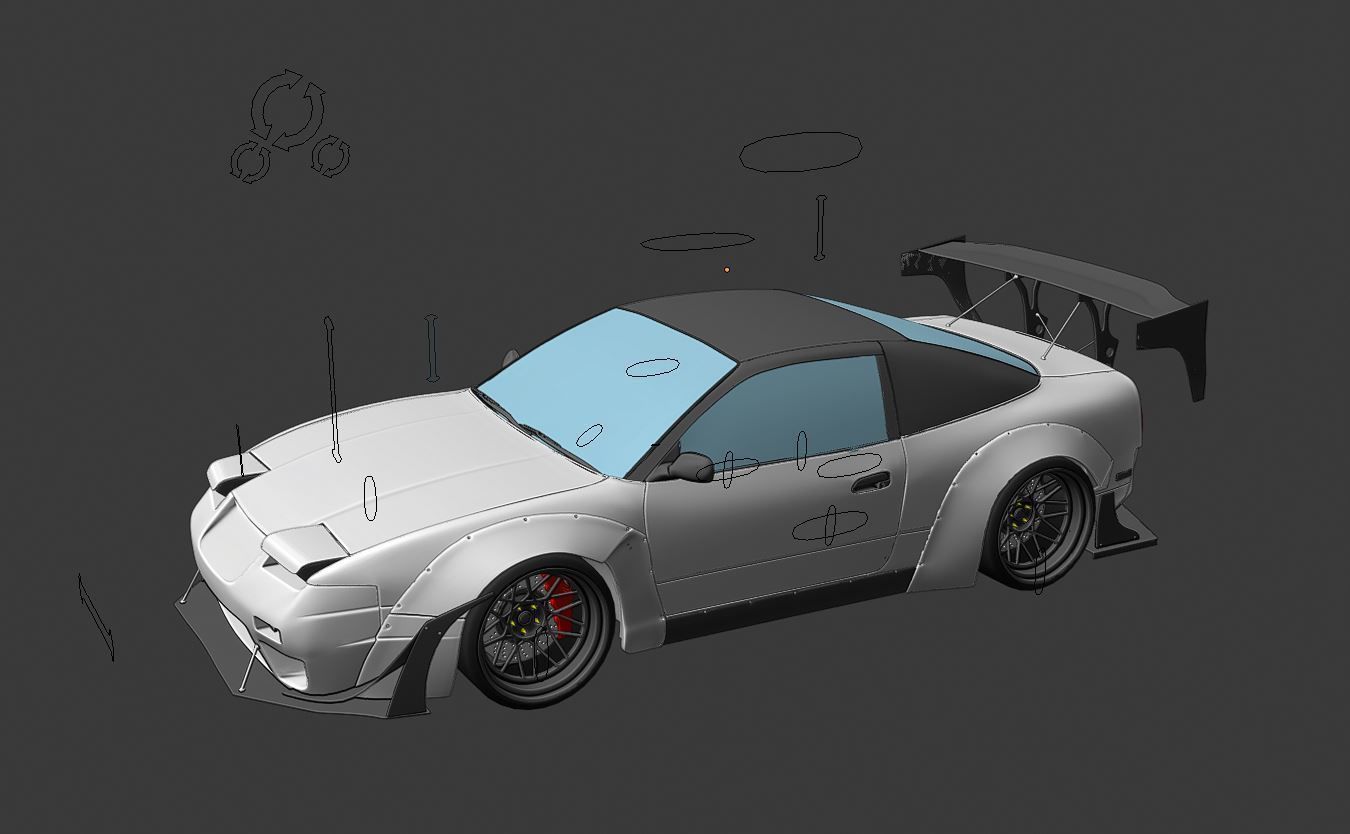 Widebody Nissan 240SX S13 3D model_10