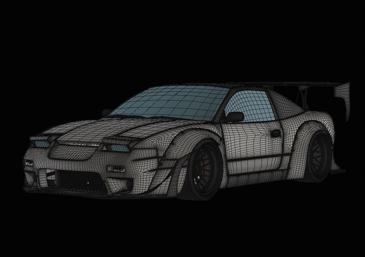 Widebody Nissan 240SX S13 3D model_5