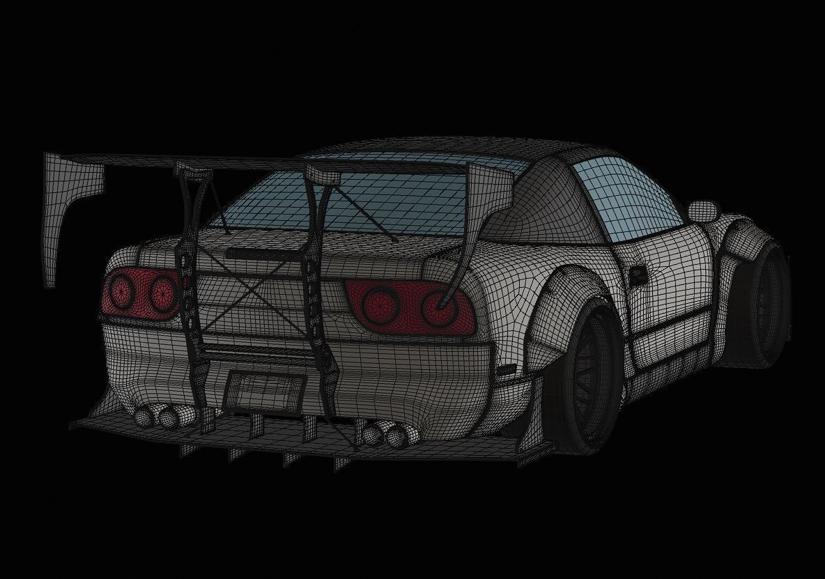 Widebody Nissan 240SX S13 3D model_8