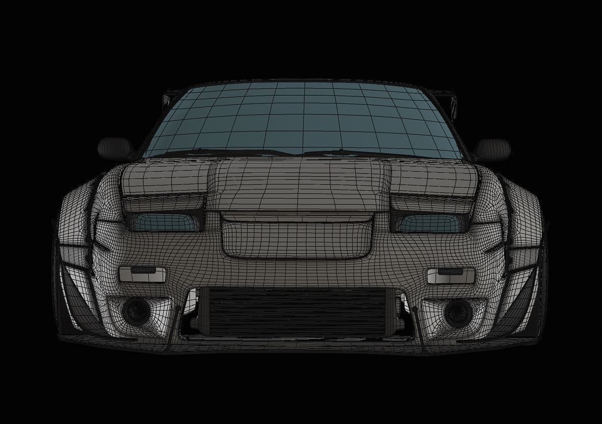 Widebody Nissan 240SX S13 3D model_7