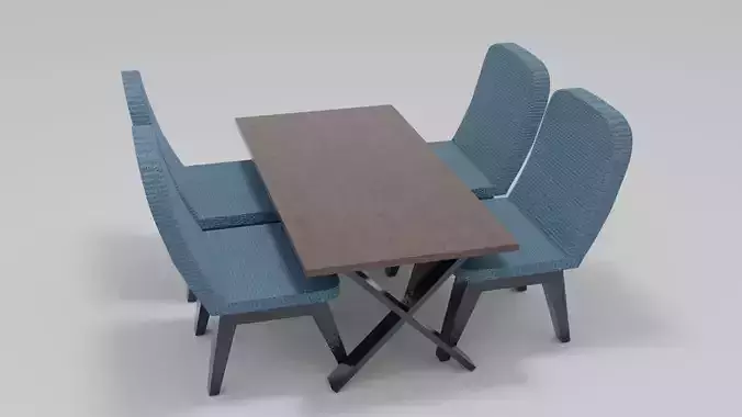 Restaurant Table And Chairs Free low-poly 3D model