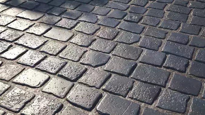 Black cobblestone pavement texture Texture