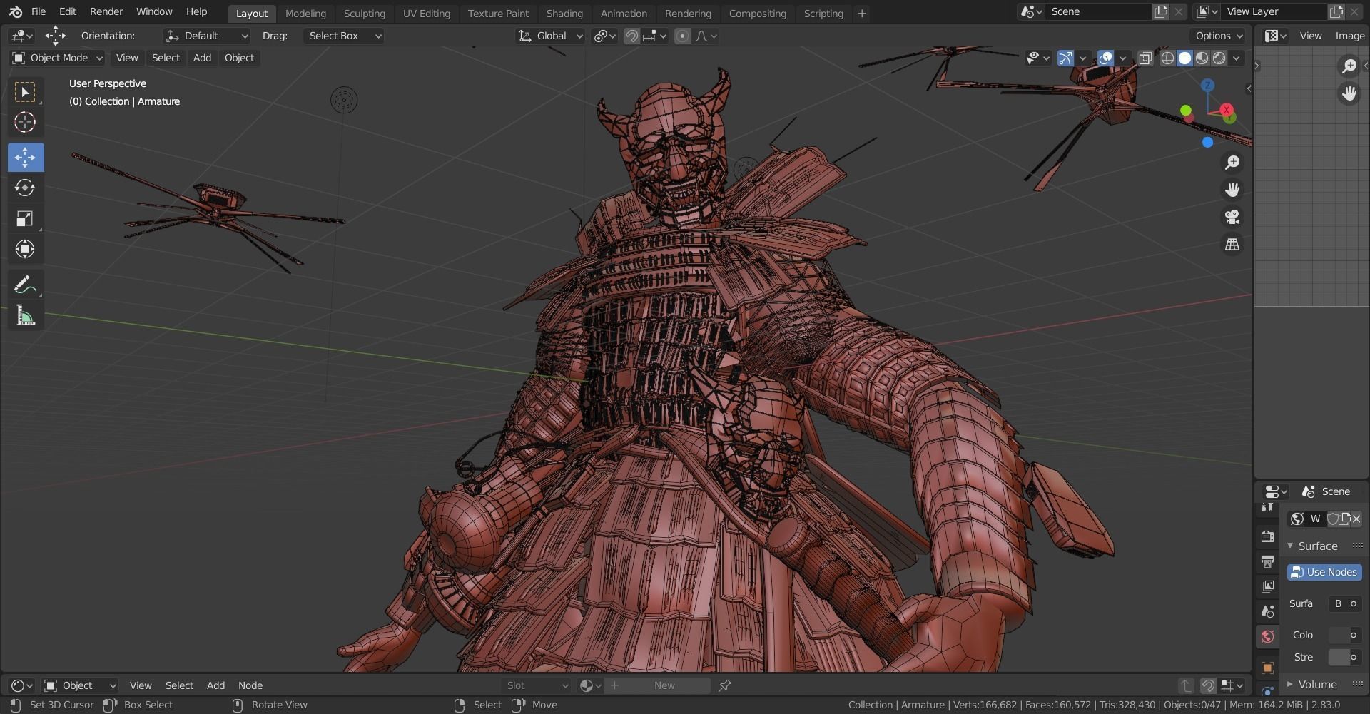 cyberpunk samurai 3D model_6