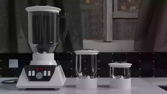A BLENDER WITH TWO EXTRA CUPS 3D model A BLENDER WITH TWO EXTRA CUPS 3D model