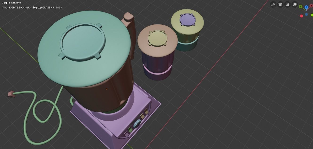A BLENDER WITH TWO EXTRA CUPS 3D model_4