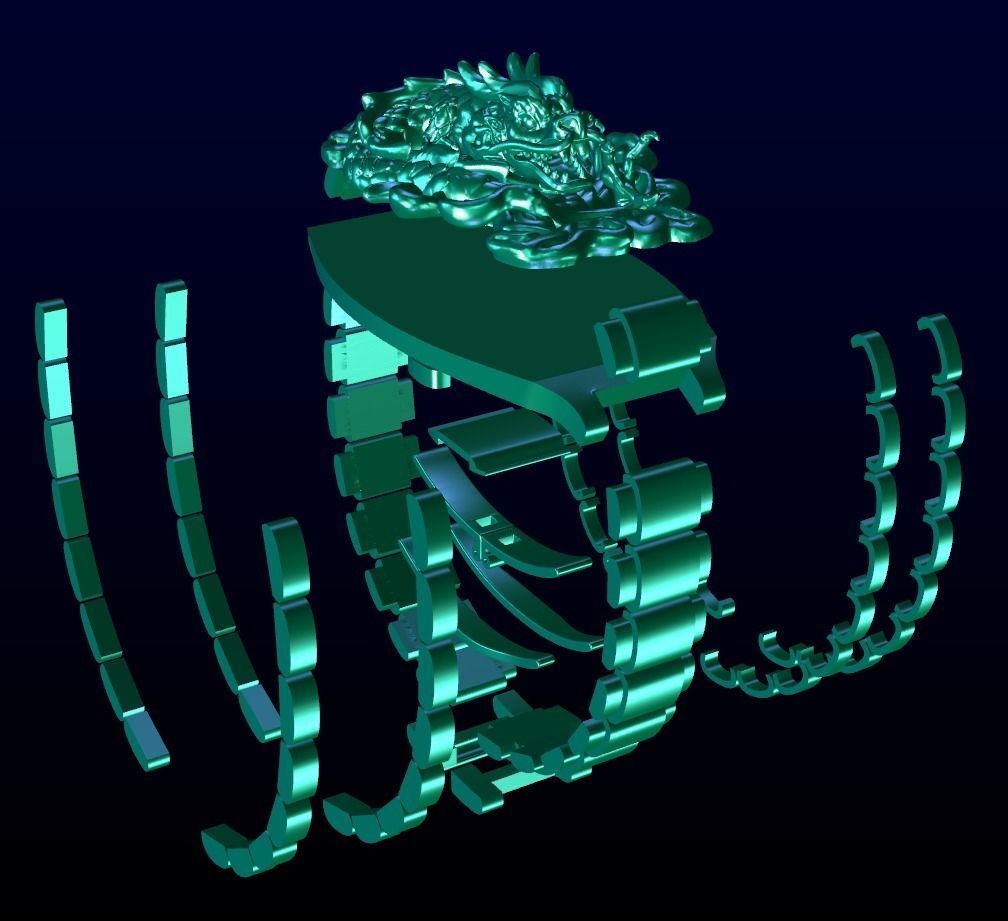 DRAGON BRACELET WITH BUTTERFLY CLASP 3D print model_9