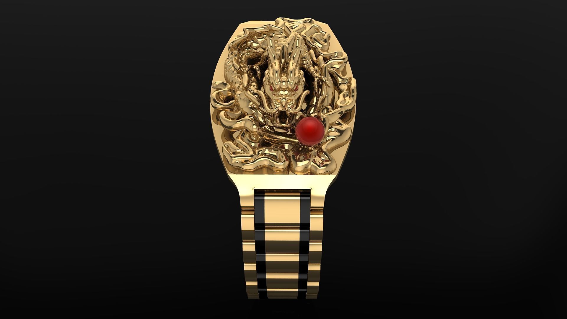 DRAGON BRACELET WITH BUTTERFLY CLASP 3D print model_4