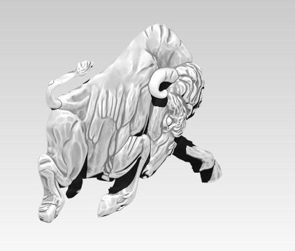 Angry bull relief 3D print model_2