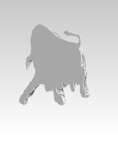 Angry bull relief 3D print model_4