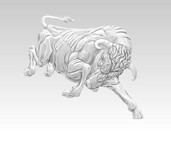 Angry bull relief 3D print model