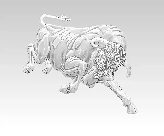 Angry bull relief 3D print model