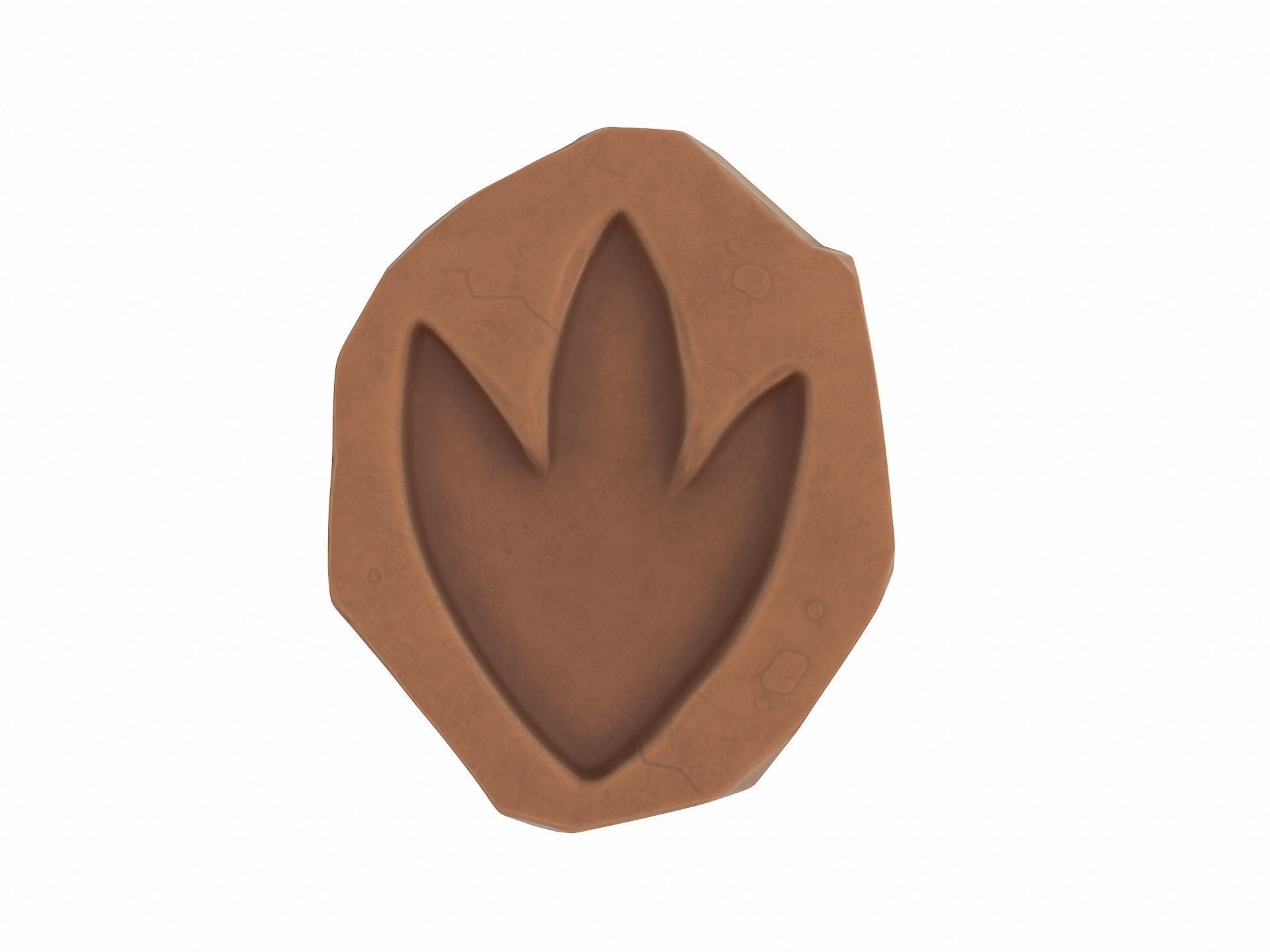 Dinosaur Footprint Fossil 3D model_1