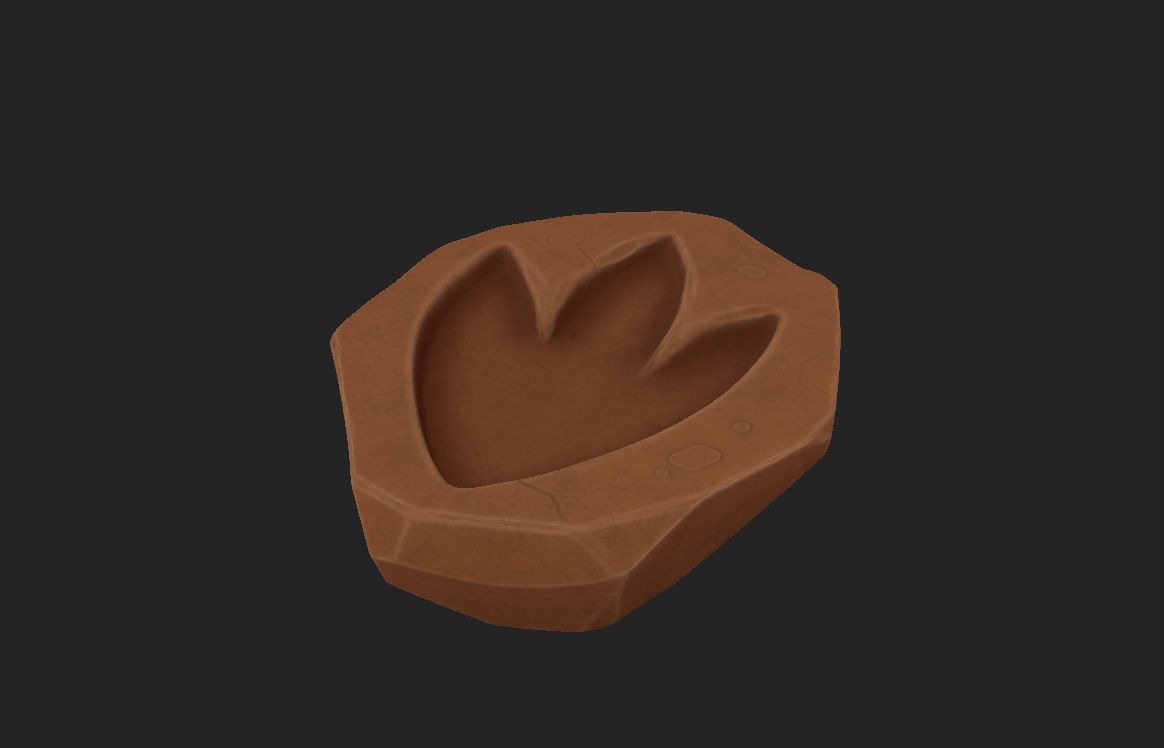 Dinosaur Footprint Fossil 3D model_9