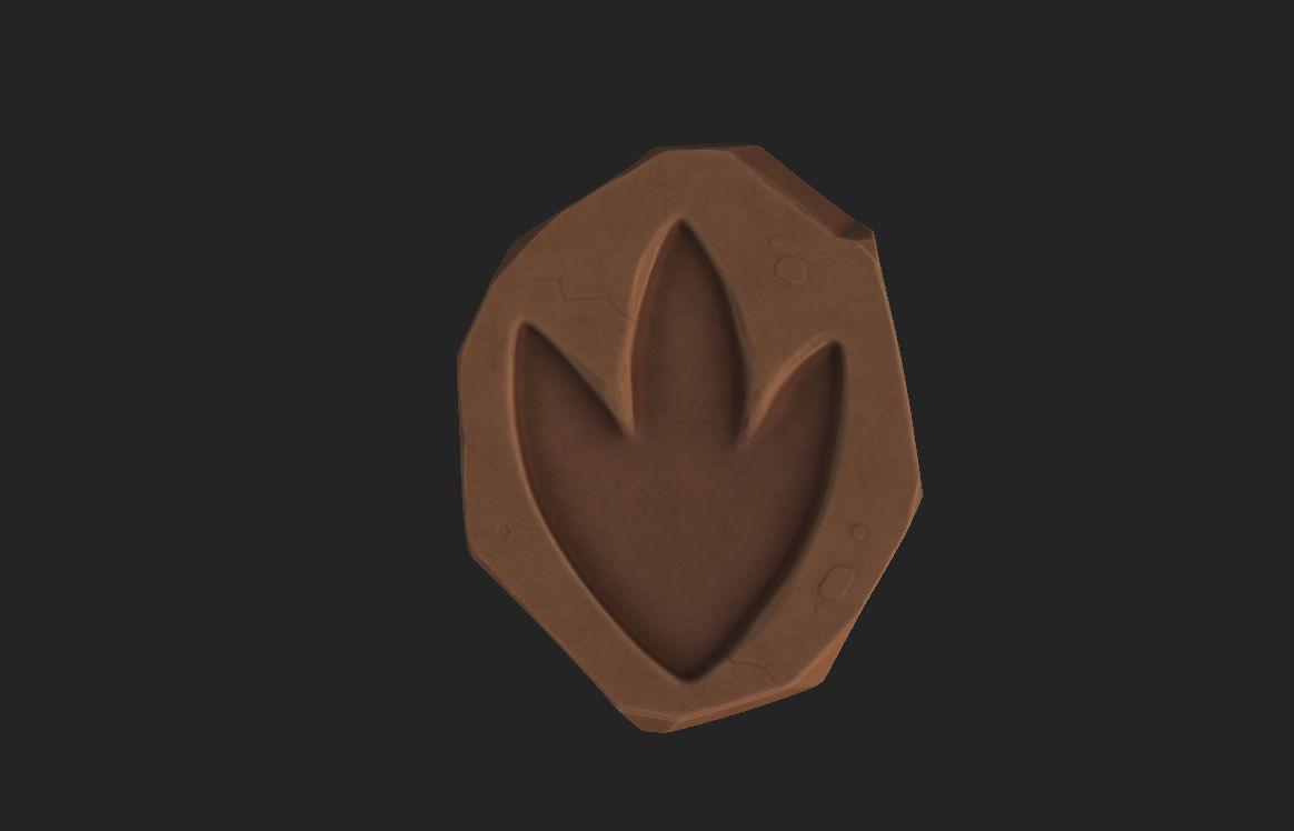 Dinosaur Footprint Fossil 3D model_11