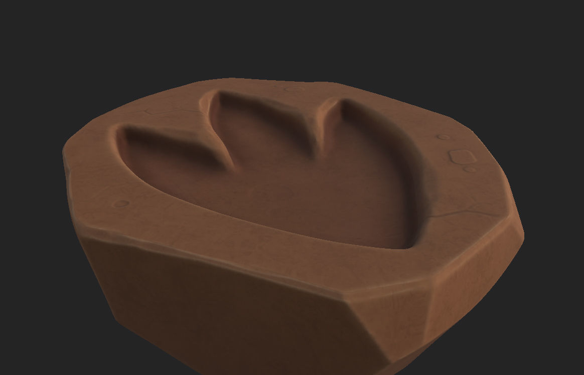 Dinosaur Footprint Fossil 3D model_15
