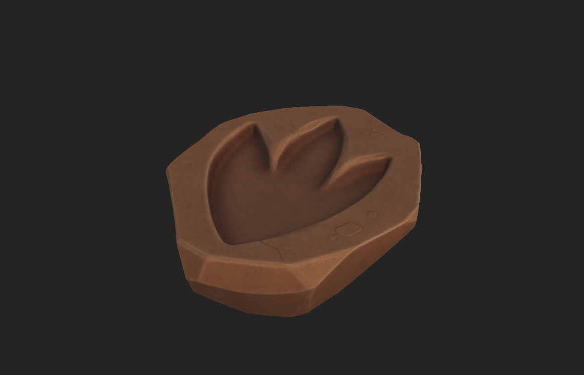 Dinosaur Footprint Fossil 3D model_8