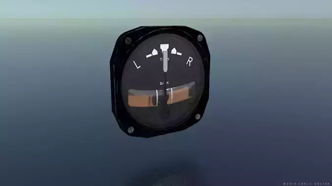 US TURN AND BANK INDICATOR Low-poly 3D model