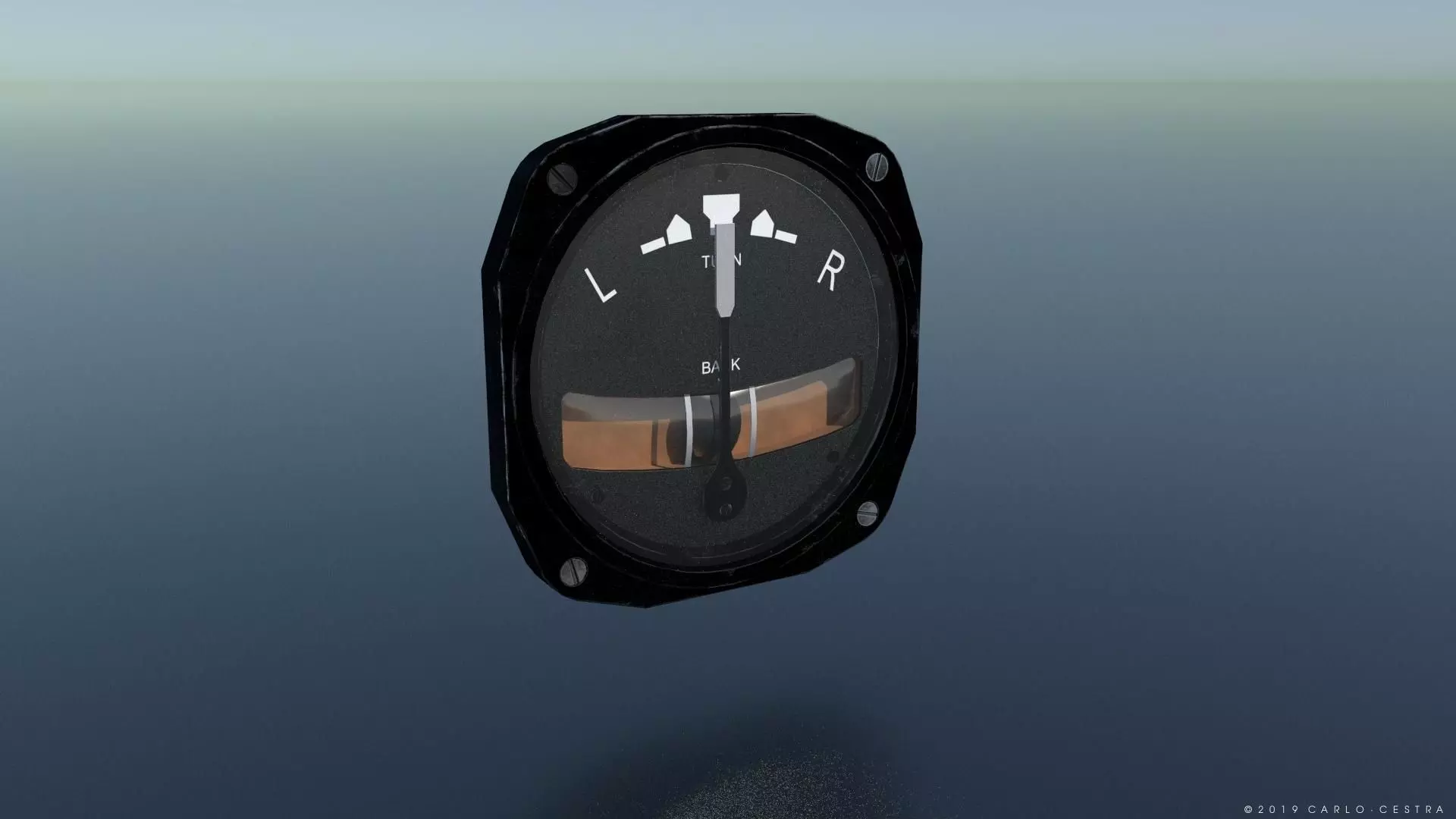 US TURN AND BANK INDICATOR Low-poly 3D model_0