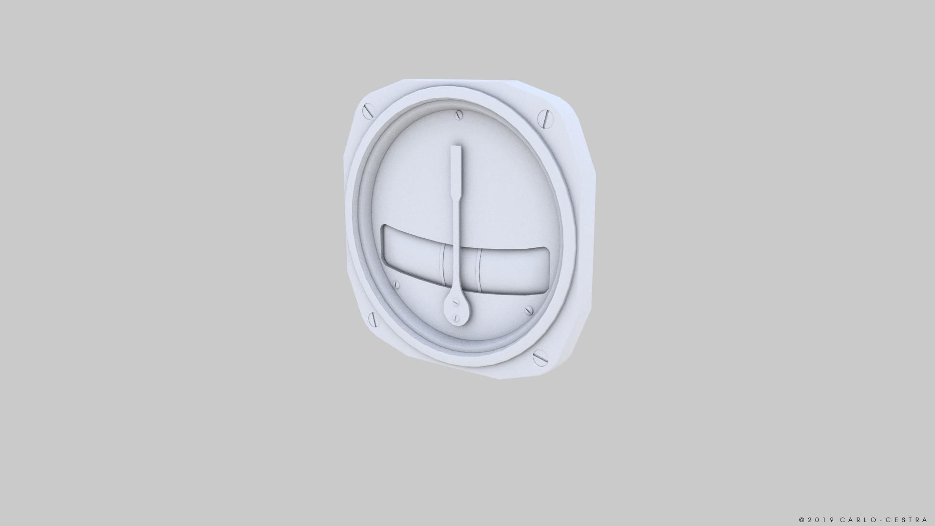 US TURN AND BANK INDICATOR Low-poly 3D model_11