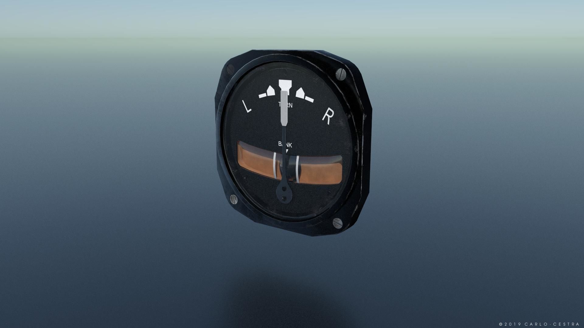 US TURN AND BANK INDICATOR Low-poly 3D model_1