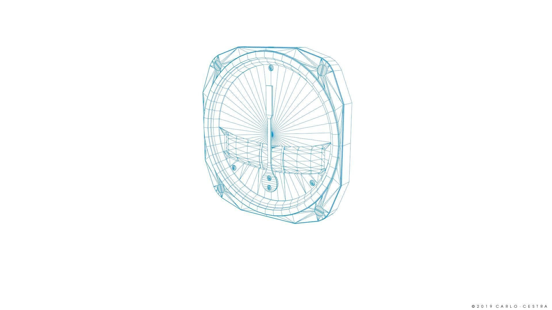 US TURN AND BANK INDICATOR Low-poly 3D model_16