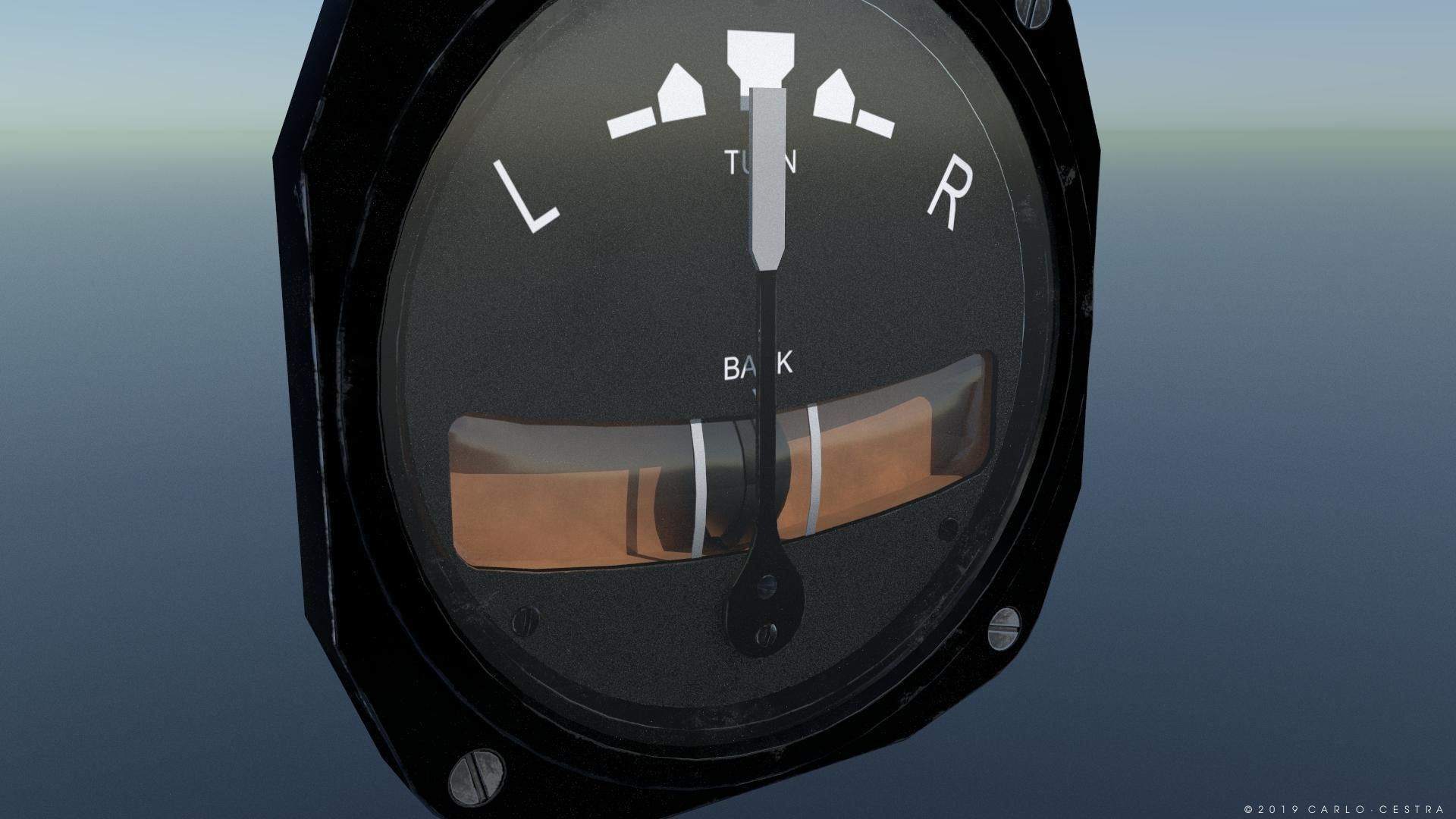 US TURN AND BANK INDICATOR Low-poly 3D model_3