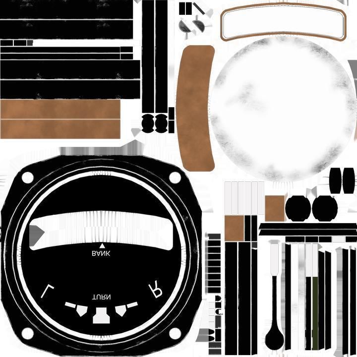 US TURN AND BANK INDICATOR Low-poly 3D model_5