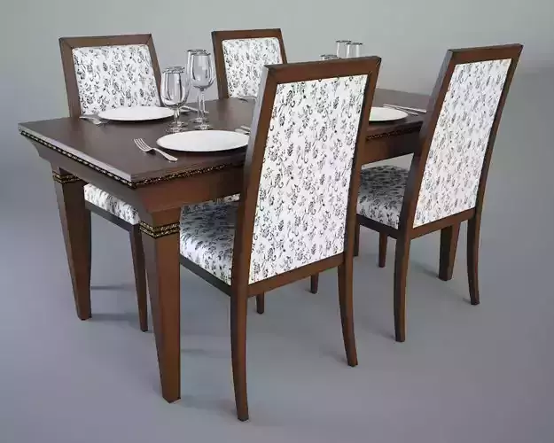 tabel-chair dining table and chairs 3D model