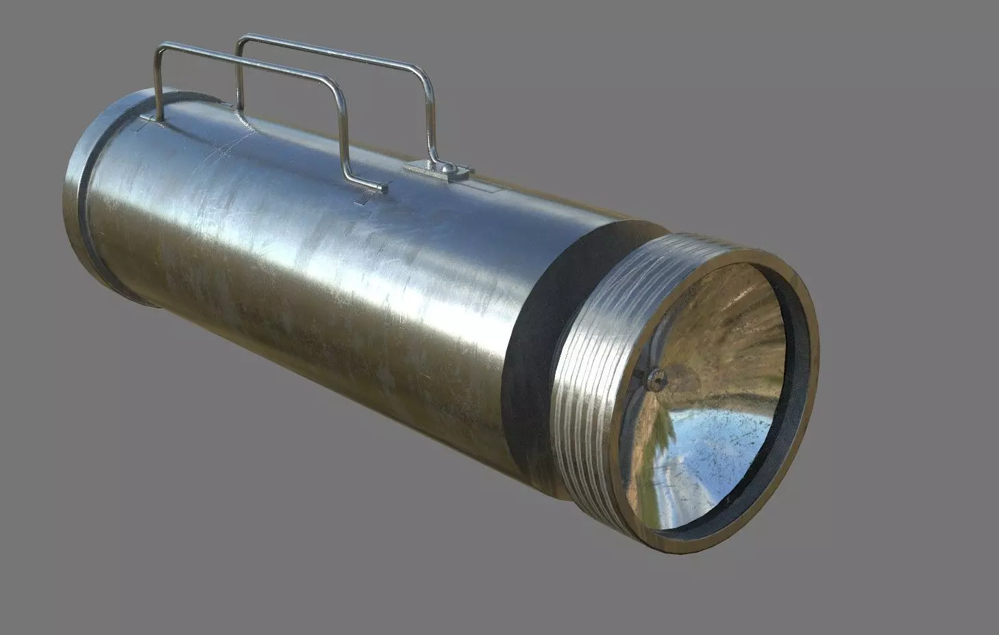 Antique Flashlight 3D model_0