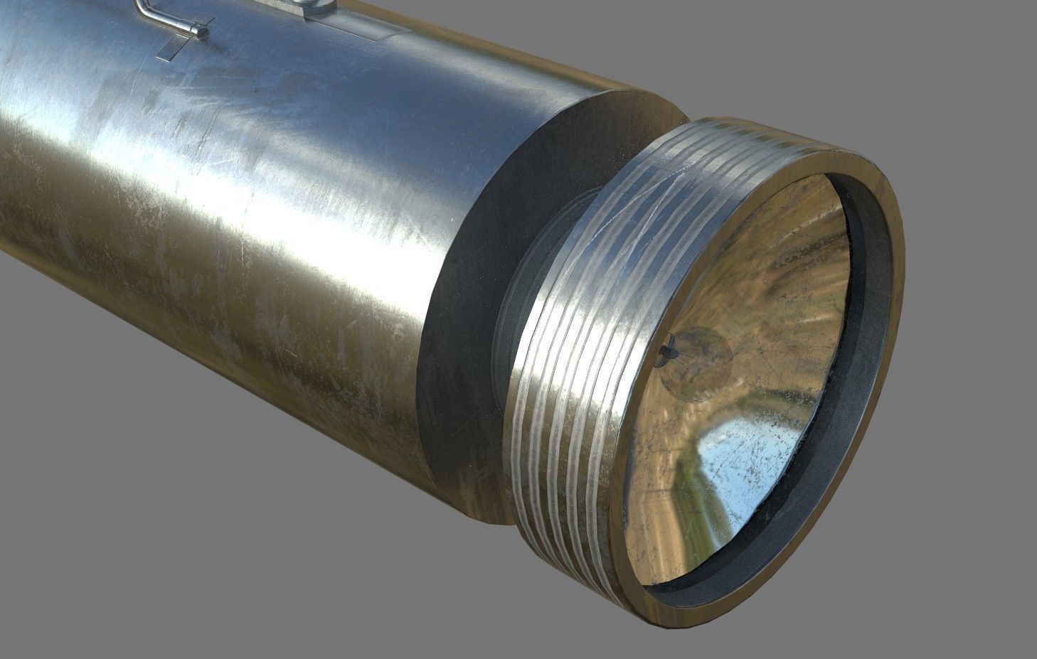 Antique Flashlight 3D model_3