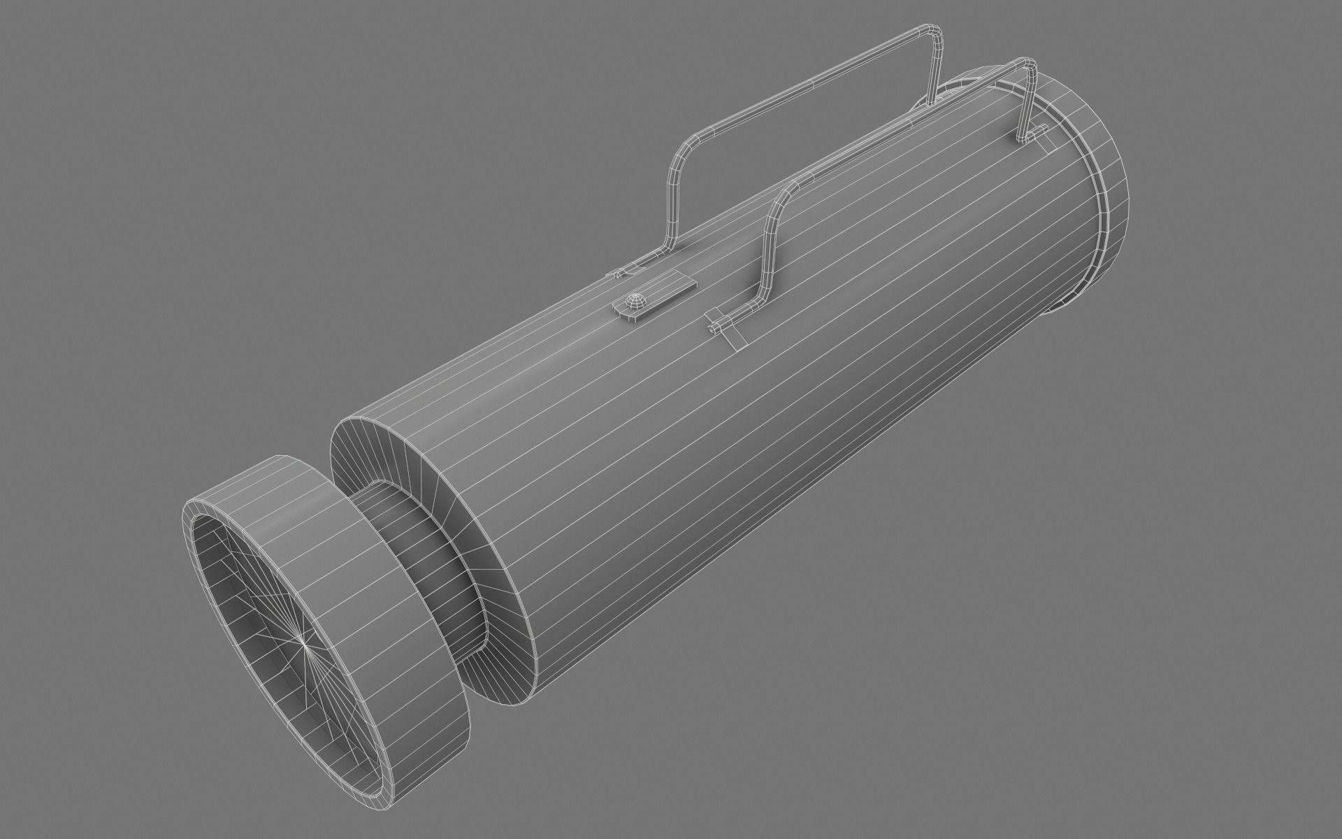Antique Flashlight 3D model_8