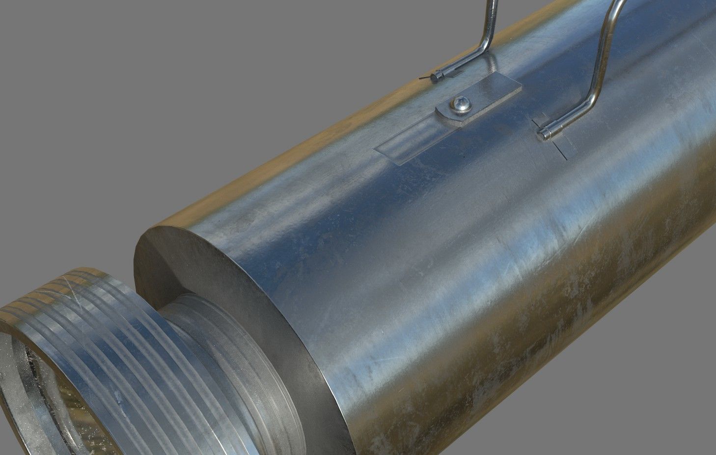 Antique Flashlight 3D model_4