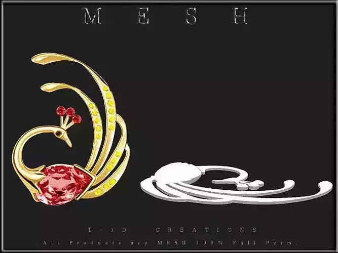 Peacock - Gold and Silver