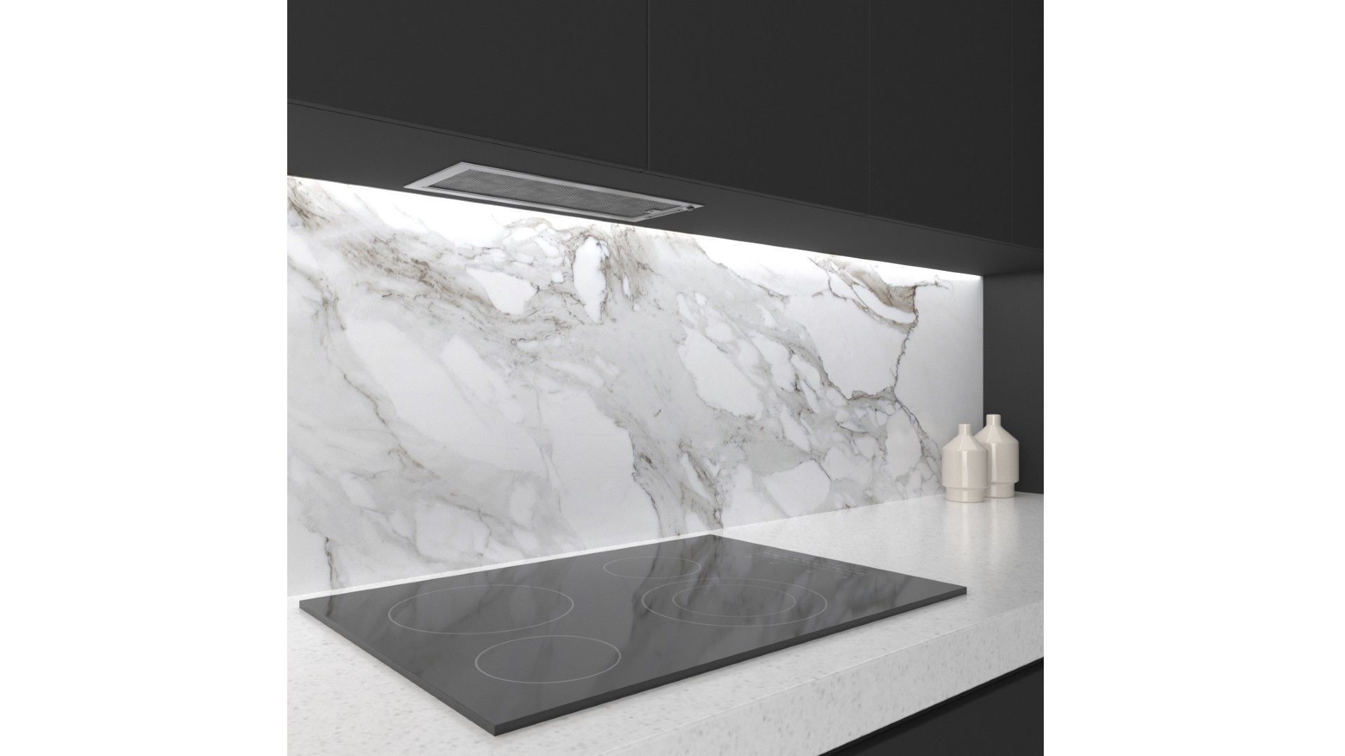 Kitchen D - High End Apartment Black Low-poly 3D model_2