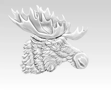 Detailed Moose relief 3D print model