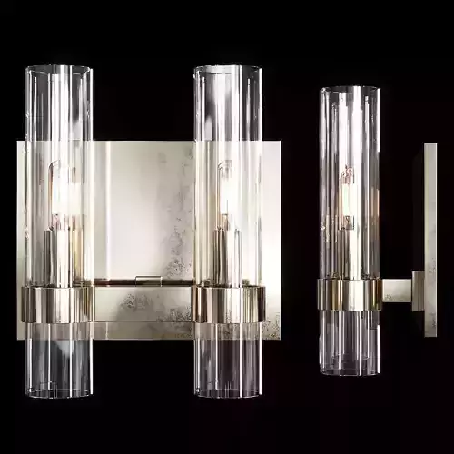 Restoration Hardware RAVELLE DOUBLE SCONCE Nickel