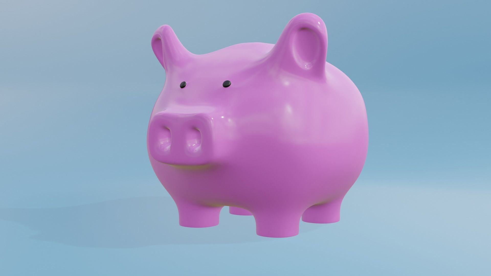 Cute Piggy Bank 3D model_2
