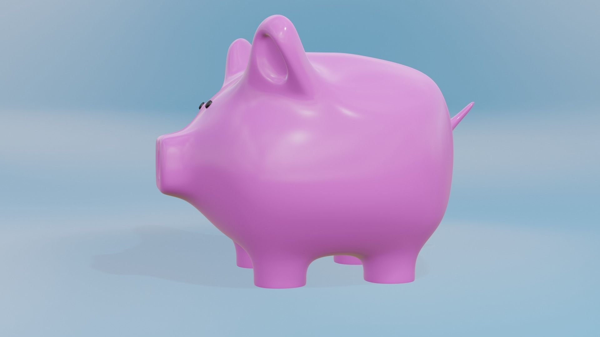 Cute Piggy Bank 3D model_8