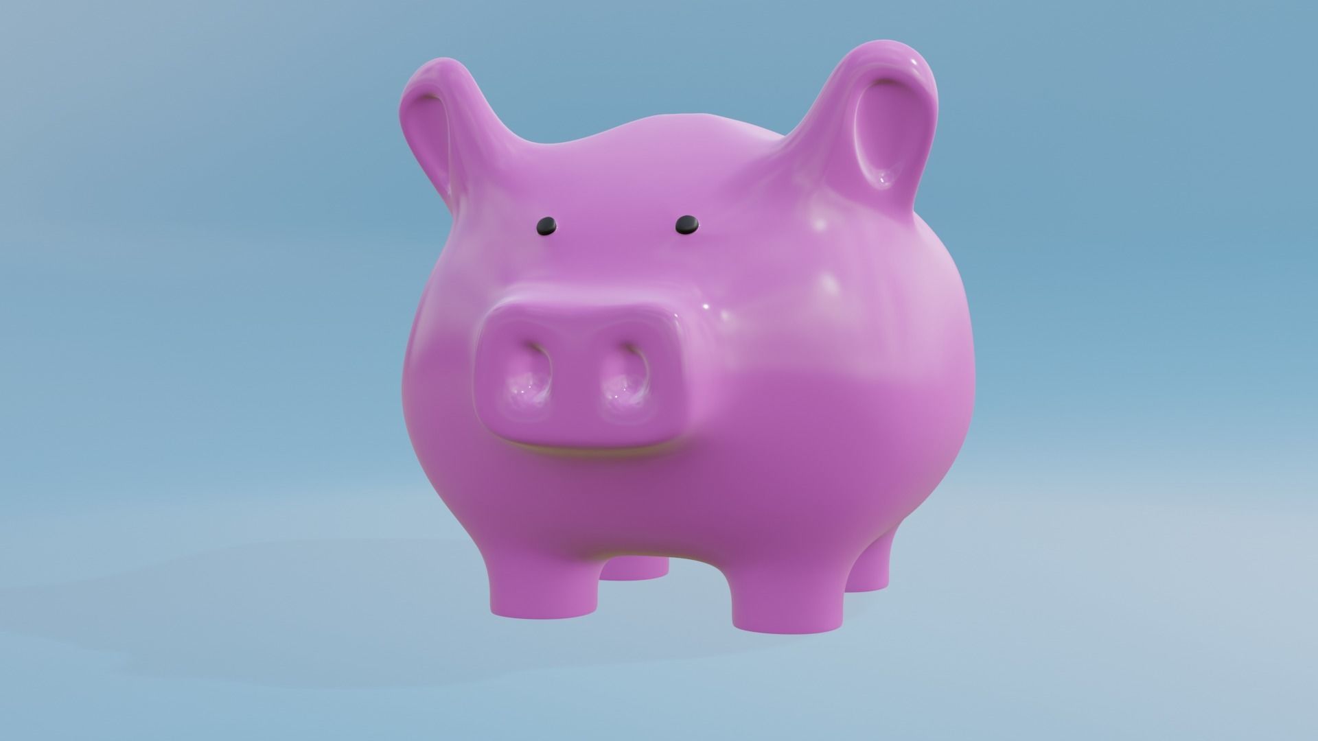 Cute Piggy Bank 3D model_49