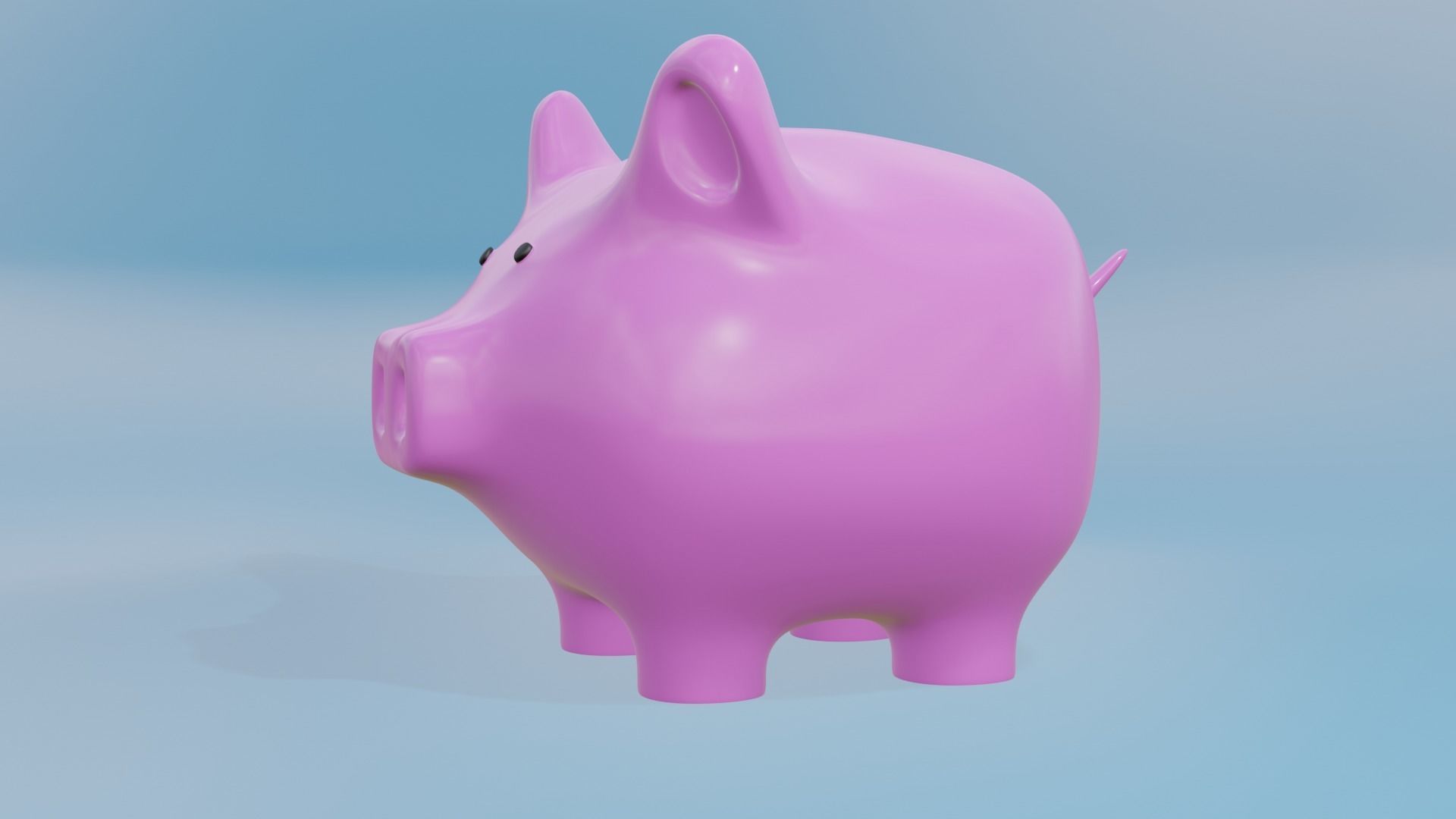 Cute Piggy Bank 3D model_7