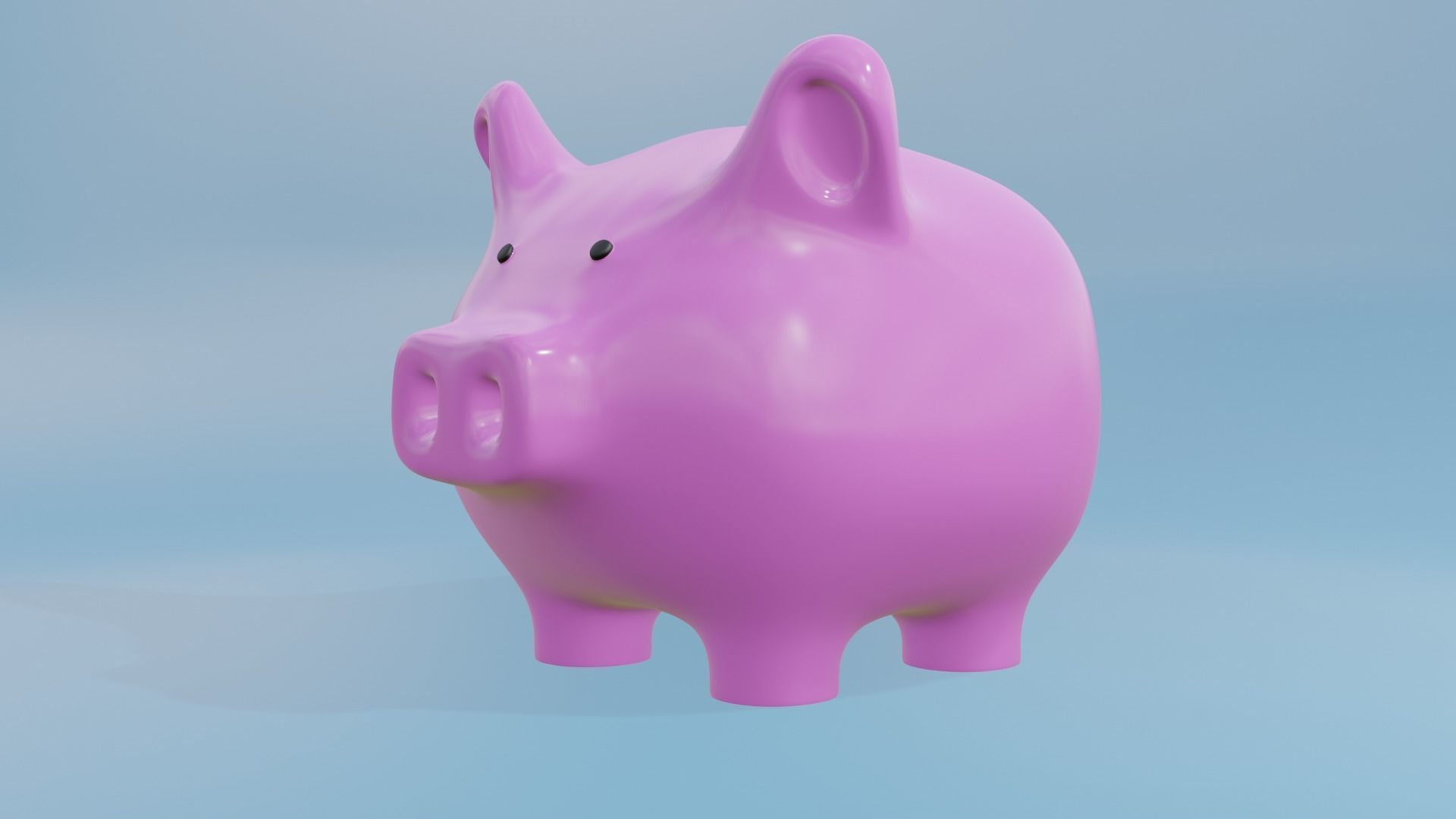 Cute Piggy Bank 3D model_4