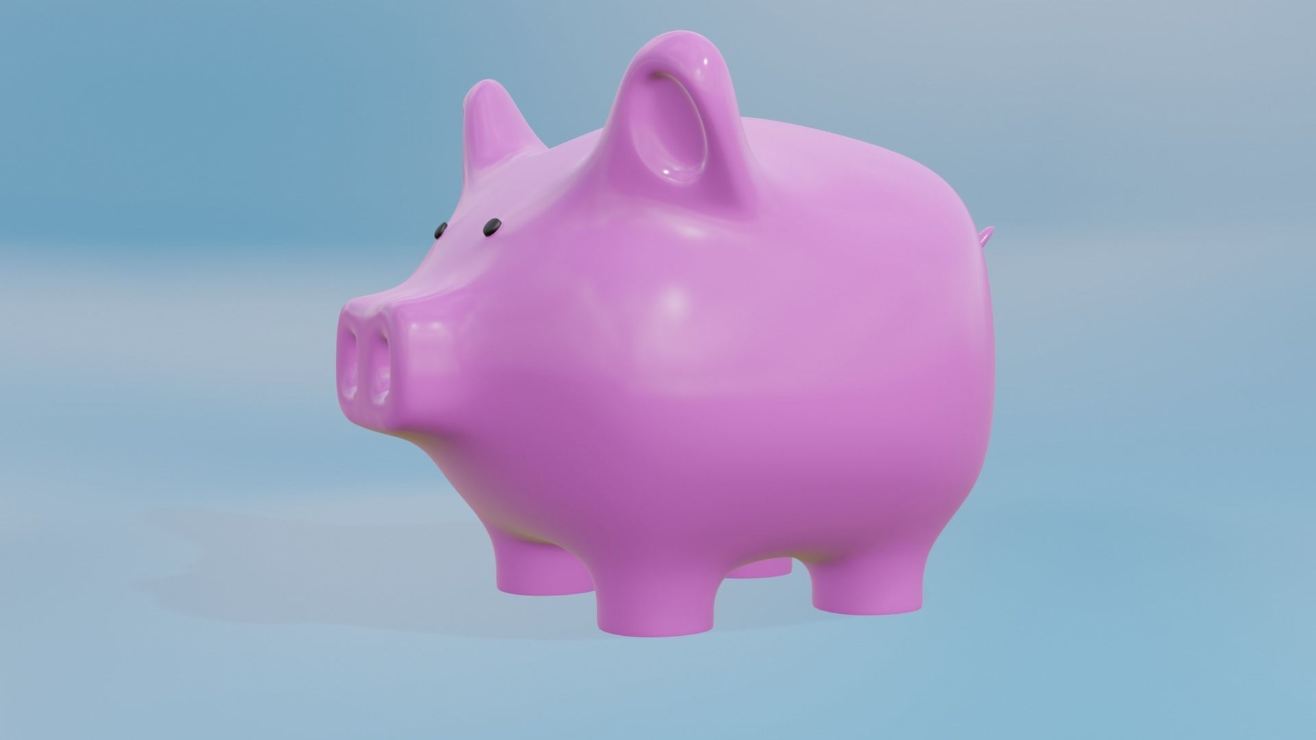 Cute Piggy Bank 3D model_6
