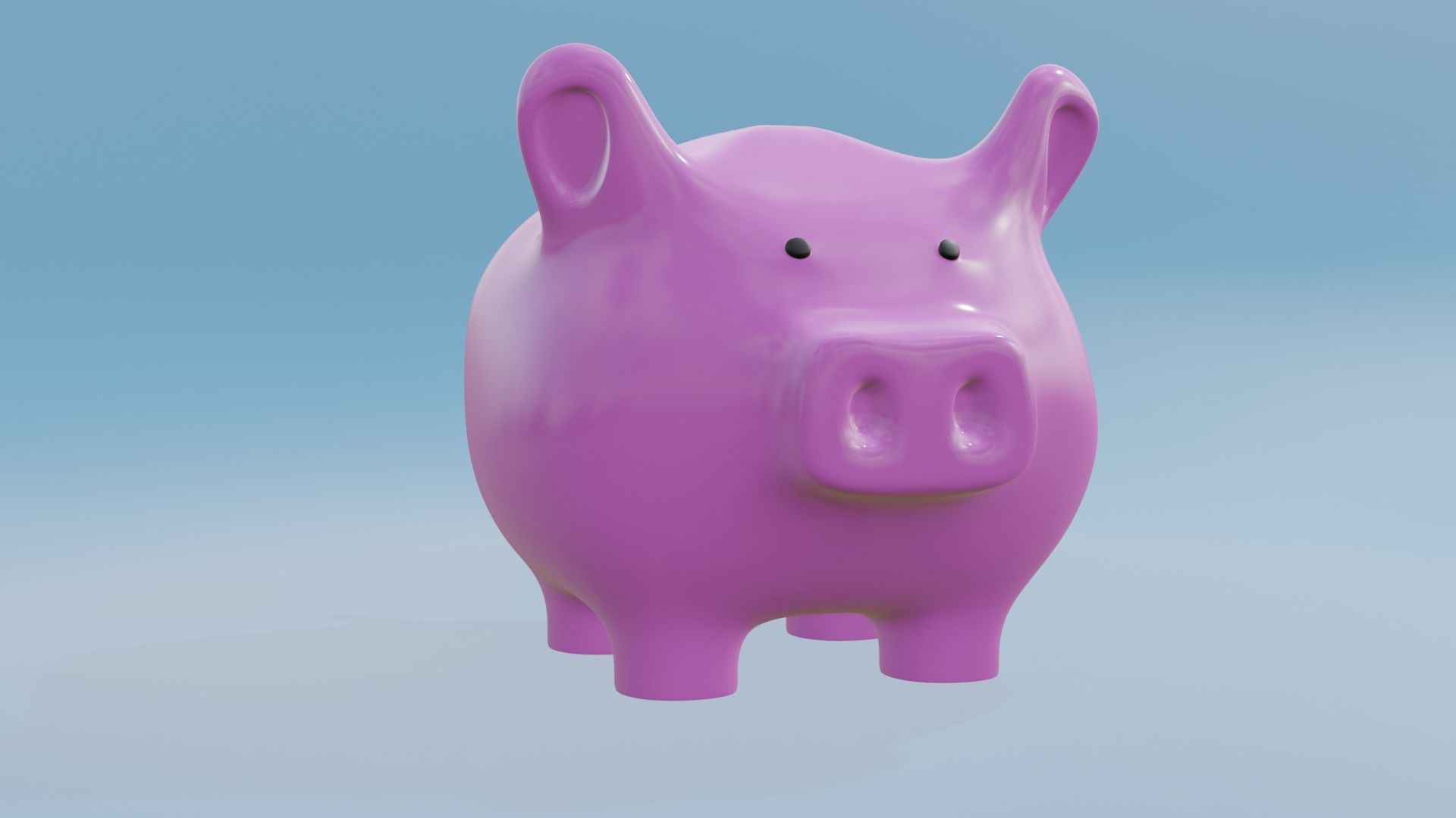 Cute Piggy Bank 3D model_44